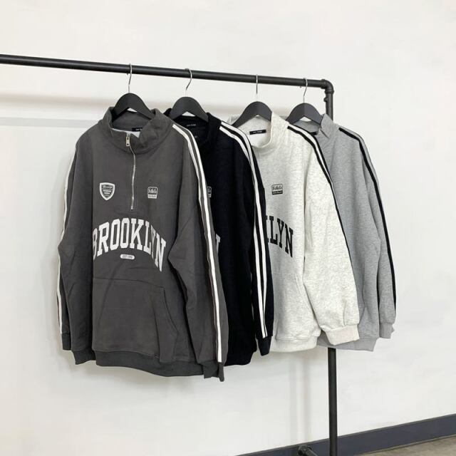 ハーフZIPスリーブラインチュニック