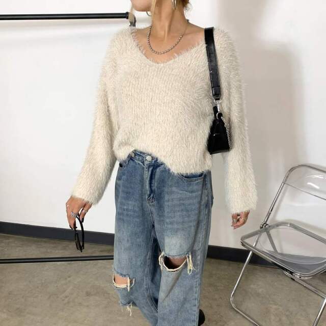 シャギーラメプルオーバー