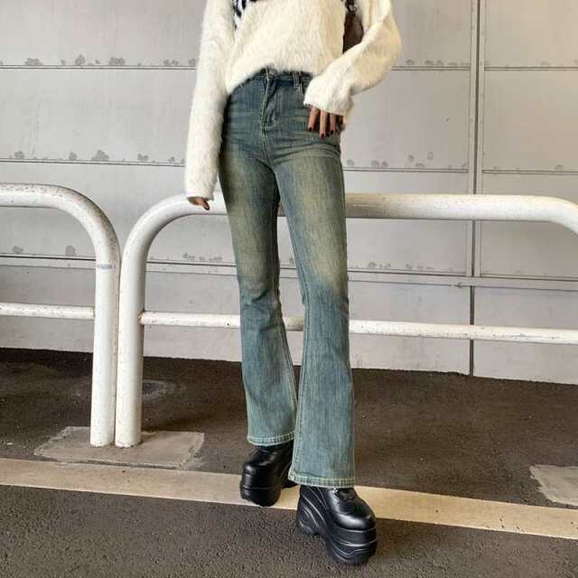 デニムフレアパンツ