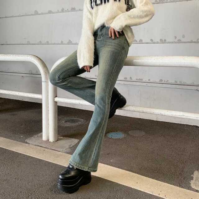 デニムフレアパンツ