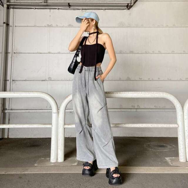 ブリーチカットワイドパンツ