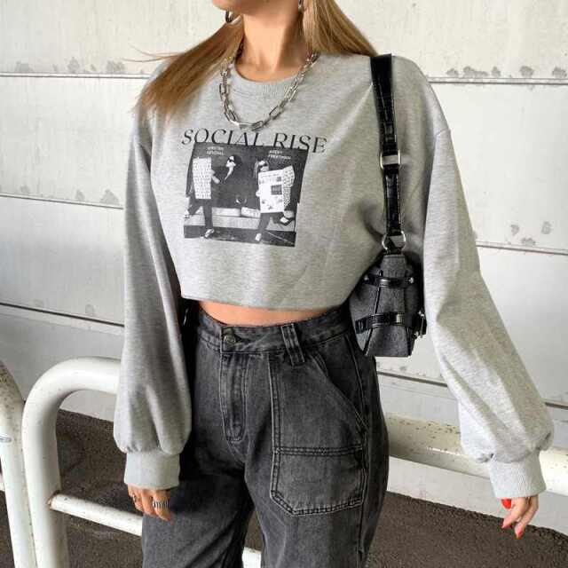 転写ショートトップス
