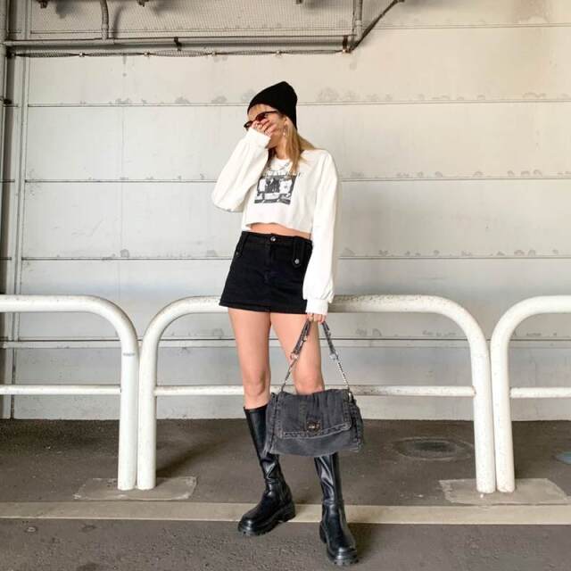 転写ショートトップス