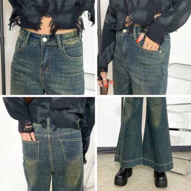 デニムフレアパンツ