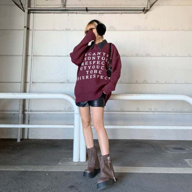 エリデニムロゴニットチュニック