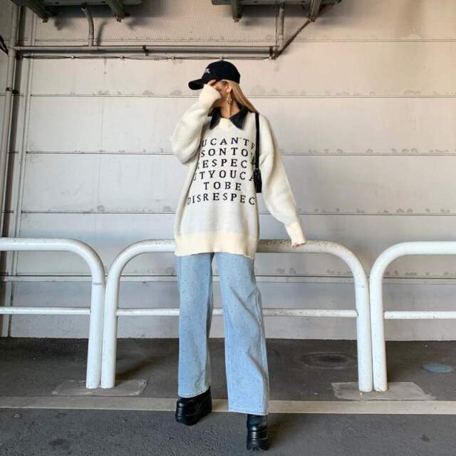 エリデニムロゴニットチュニック