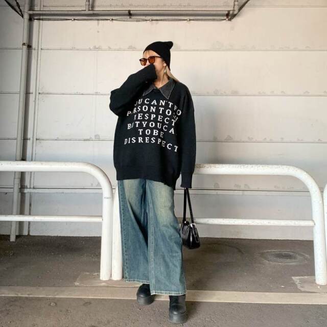 エリデニムロゴニットチュニック