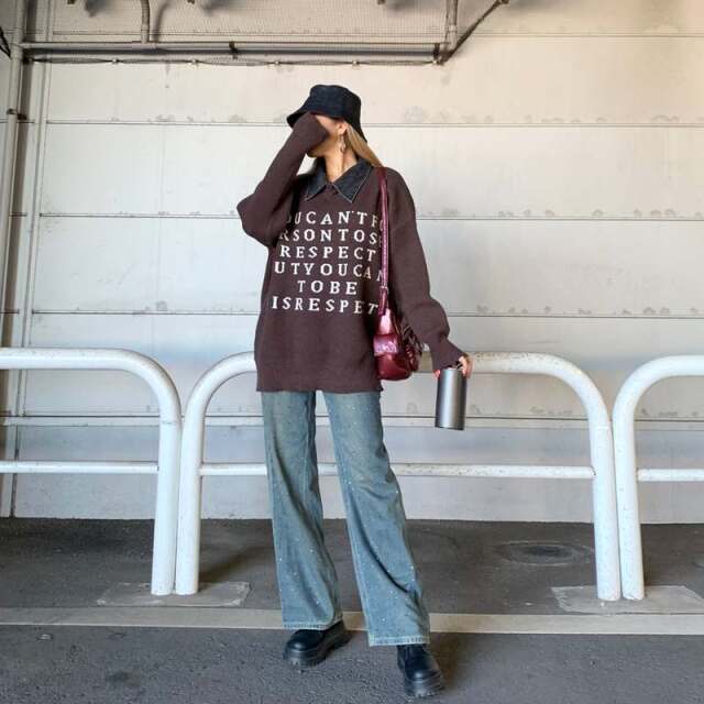エリデニムロゴニットチュニック
