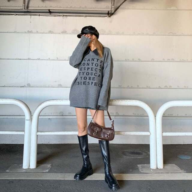 エリデニムロゴニットチュニック