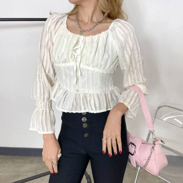 シフォンスクエアトップス