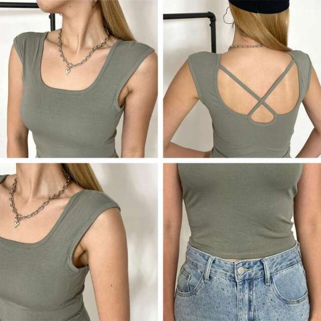 フレンチバッククロスタンクトップ