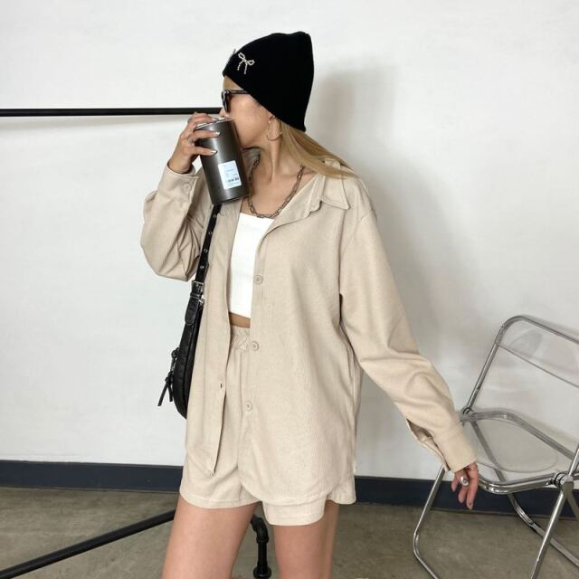 ★WEB限定★シャツ・ショートパンツセットアップ