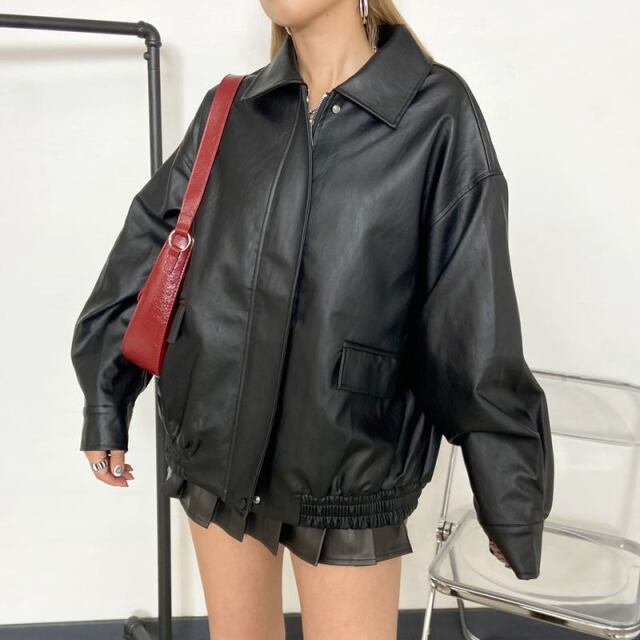 ビッグ合成皮革ジャケット
