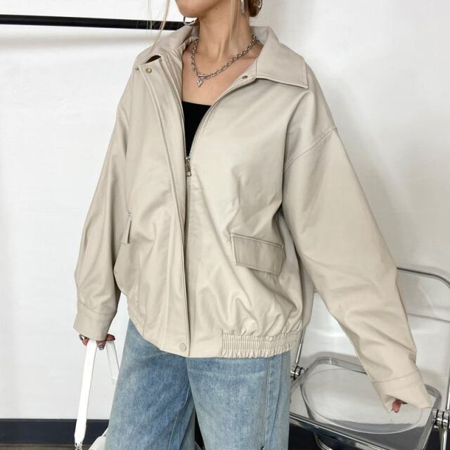 ビッグ合成皮革ジャケット