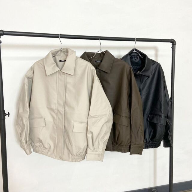THE YON オリーブグリーン 合成皮革ジャケット 入荷速報≪2024年FW新作≫K-0714V：アンフィニッシュドV