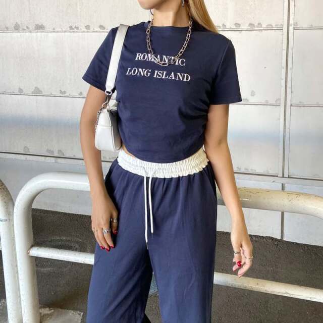 non-hedge ロゴ刺繍Tシャツ・パンツセットアップ|TiMTiM