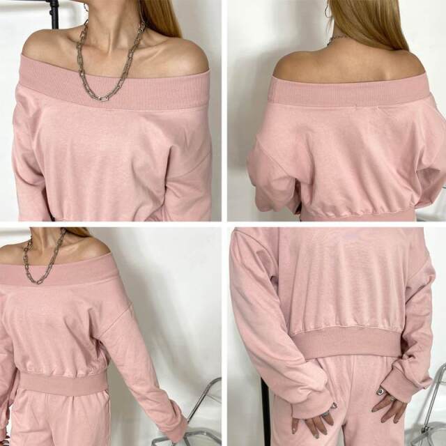 オフショルプルオーバー・パンツセットアップ