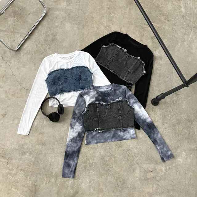 non-hedge デニムシアー切替トップス|TiMTiMオンラインストア