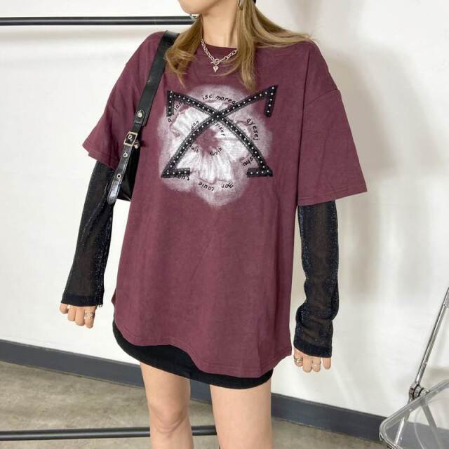 ブリーチレースストーンアンサンブルビッグＴシャツ