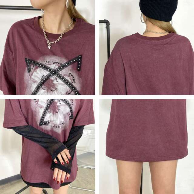 ブリーチレースストーンアンサンブルビッグＴシャツ
