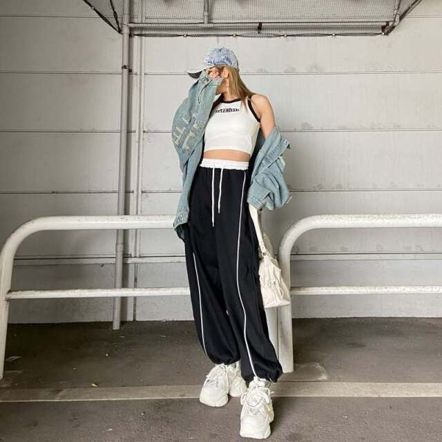 ウエスト切替ラインカットパンツ