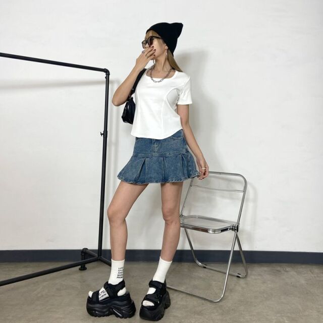 切替リブTシャツ