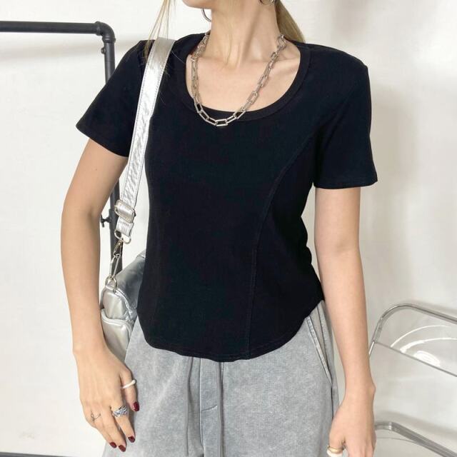 切替リブTシャツ