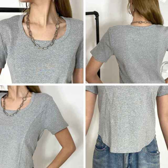 切替リブTシャツ