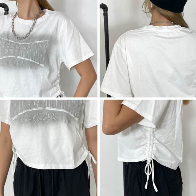 ロゴサイドドロストブリーチTシャツ