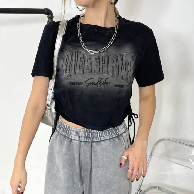 ロゴサイドドロストブリーチTシャツ