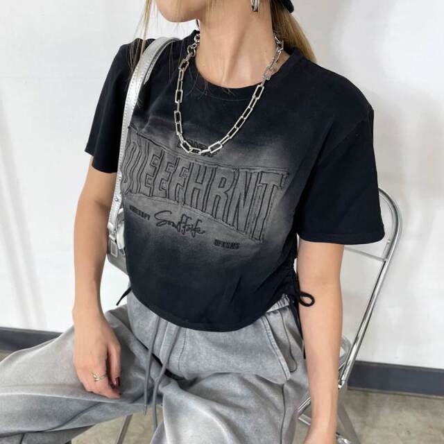 ロゴサイドドロストブリーチTシャツ