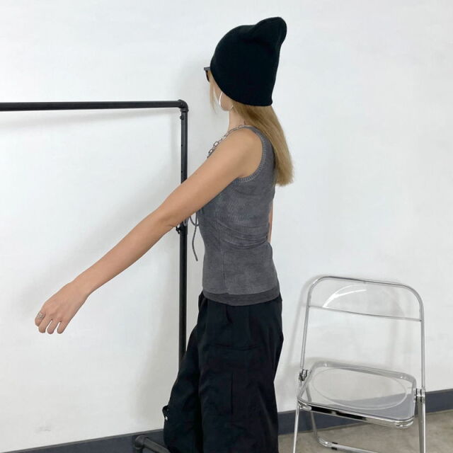 レースアップアンサンブルタンクトップ