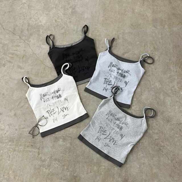 アンサンブル風ロゴタンクトップ