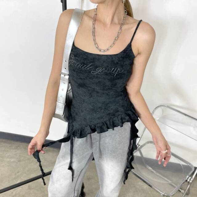 ストーンロゴアシメトップス