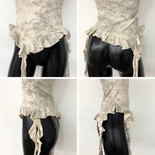 ストーンロゴアシメトップス