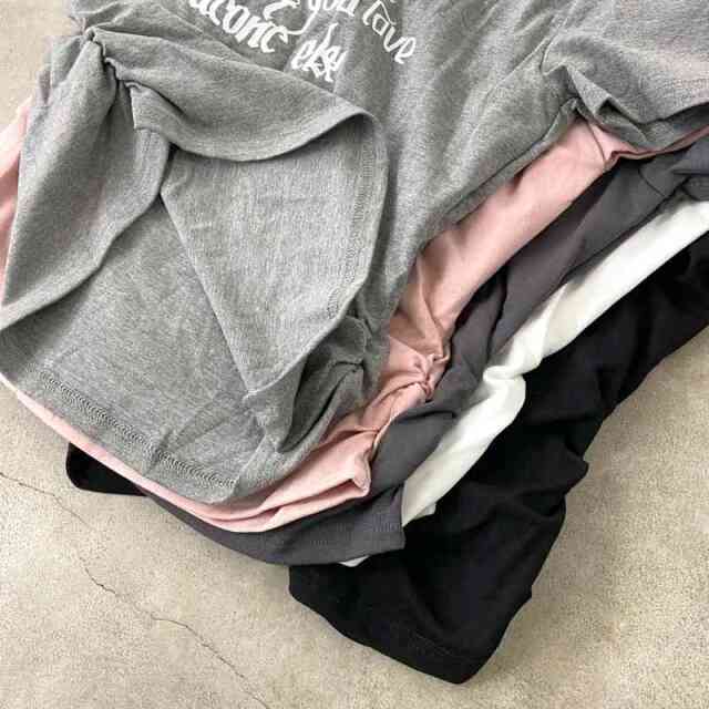 ロゴアンサンブル風サイドドロストTシャツ