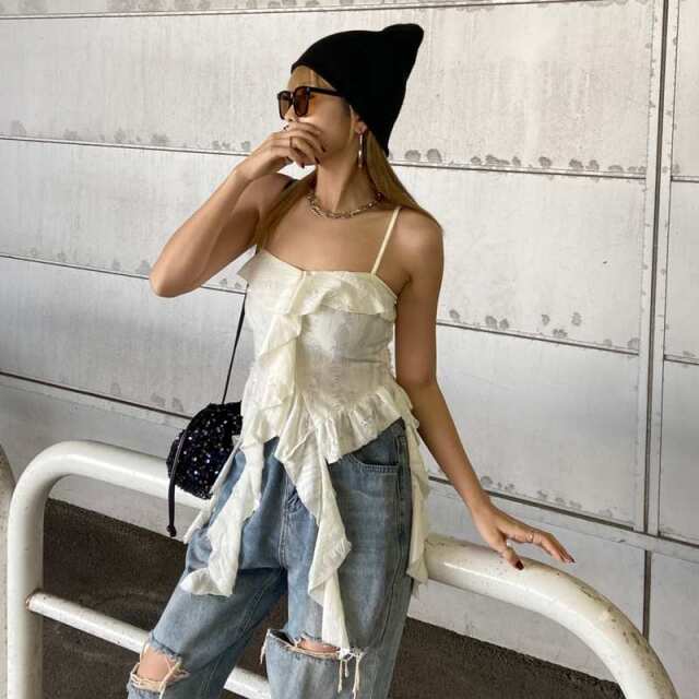 ダメージフリルアシメキャミソール