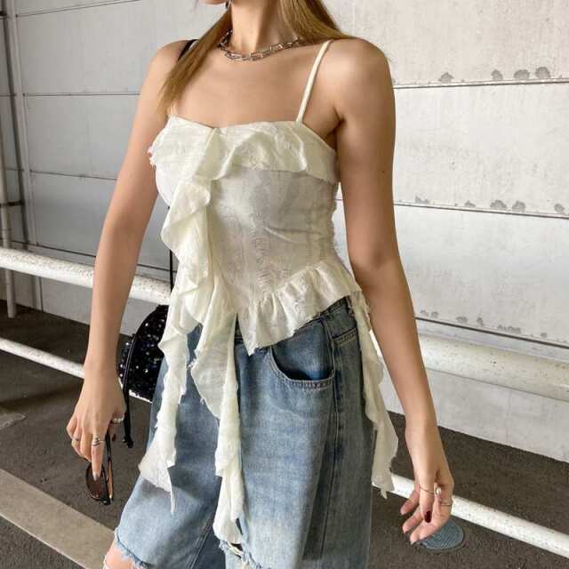 ダメージフリルアシメキャミソール