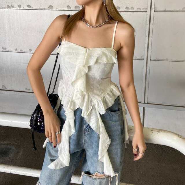 ダメージフリルアシメキャミソール