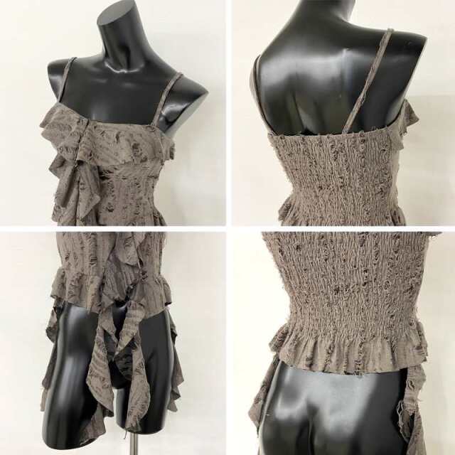 ダメージフリルアシメキャミソール