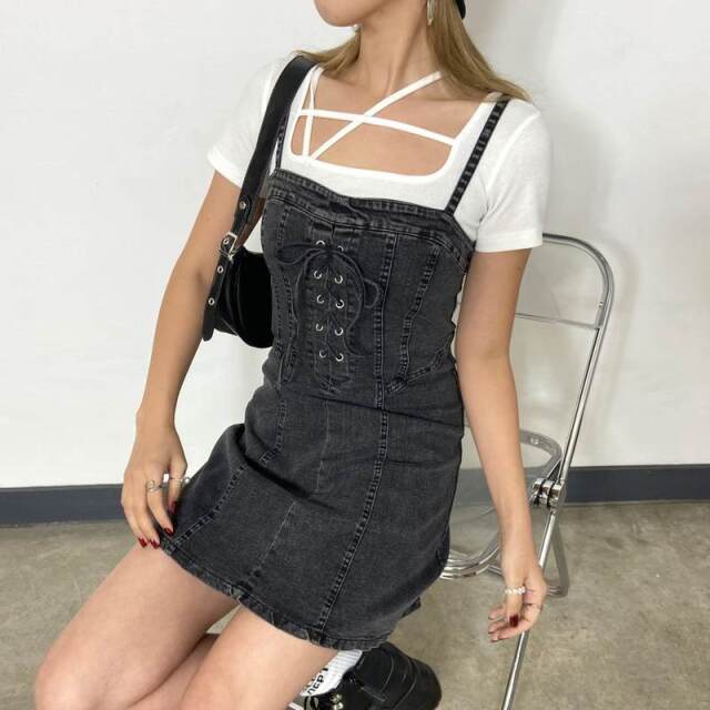 デニムスピンドルキャミワンピース