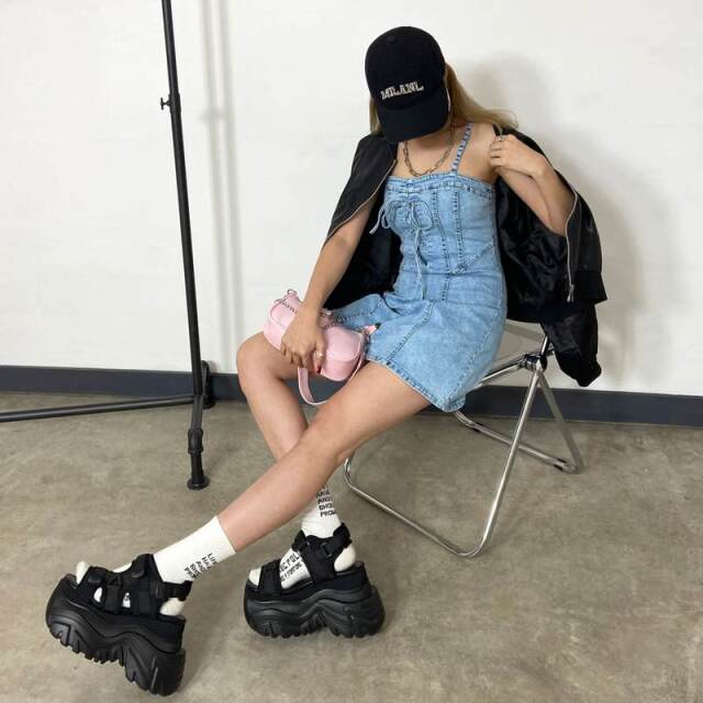 デニムスピンドルキャミワンピース