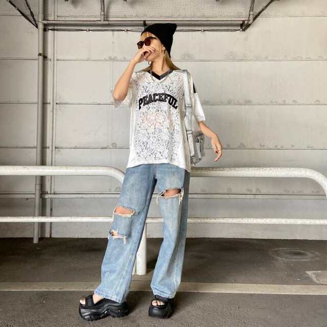 レースロゴビッグトップス