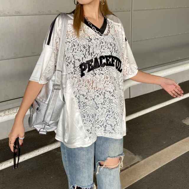 レースロゴビッグトップス