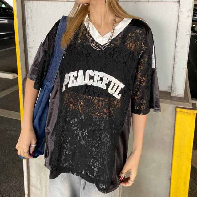 レースロゴビッグトップス