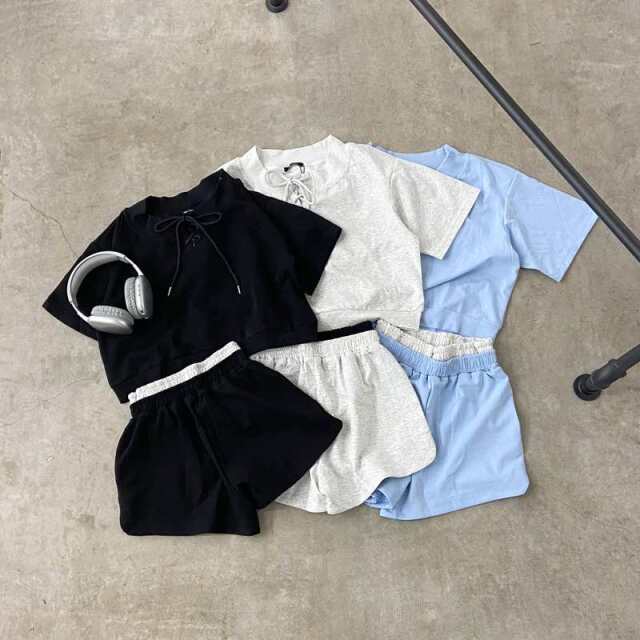 non-hedge スピンドルオフショルトップス・ショートパンツセットアップ