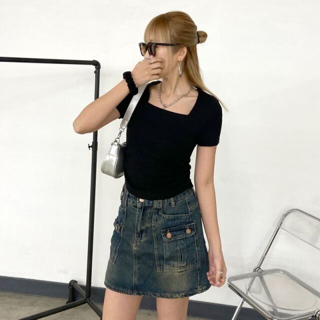 リブスクエアT・シュシュ付き