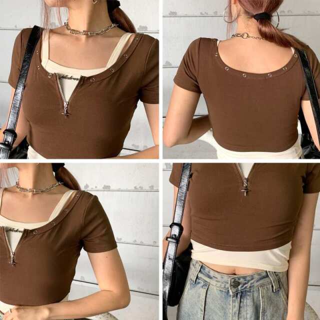 アンサンブルZIPショートトップス