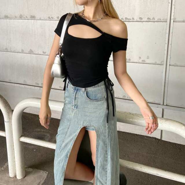 カットワークショートトップス