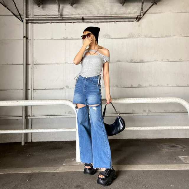 カットワークショートトップス